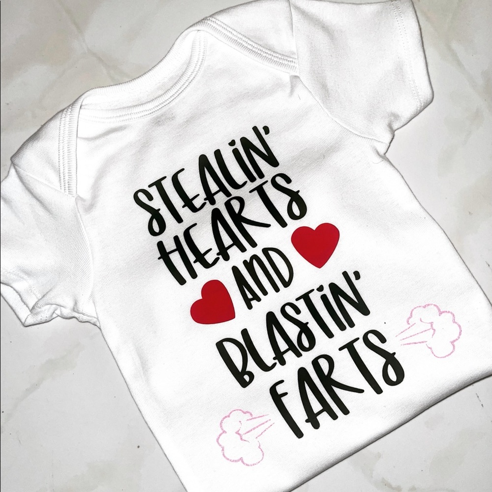Super cute Valentine’s Day baby onesie